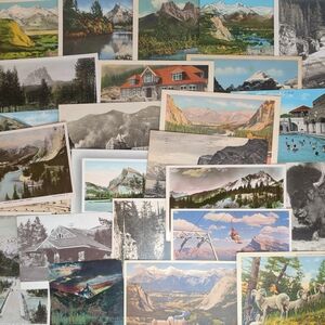 3/$25 Mystery Pack of 10 Vintage Banff Postcards | Junk Journal Gold